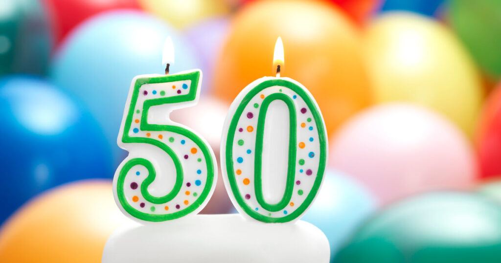 Birthday candles in the shape of 50 remind us that older homes have plumbing problems...especially if they are more than 50 years old.

