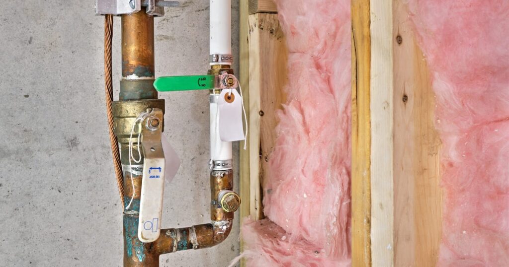 What would cause low water pressure? An image shows the answer: be sure your shut-off valve is open.